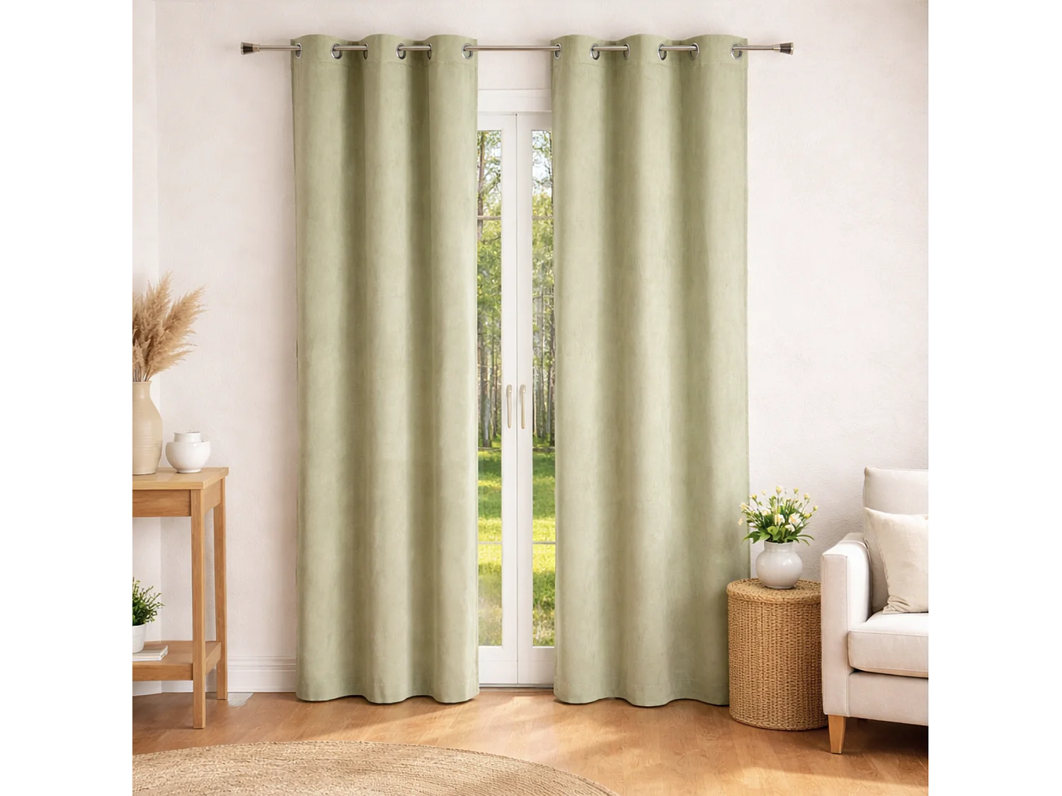 Cortina lisa efecto ante 140 x 260 cm