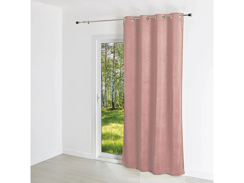 Cortina lisa efecto terciopelo de gamuza colorida 140 x 260 cm