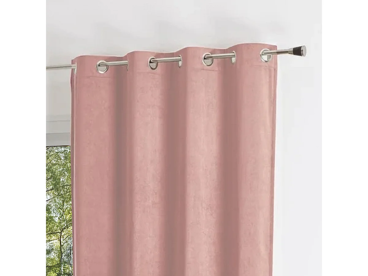 Cortina lisa efecto terciopelo de gamuza colorida 140 x 260 cm