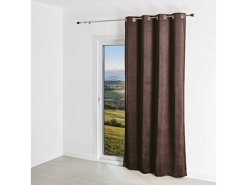 Cortina lisa efecto terciopelo de gamuza colorida 140 x 260 cm