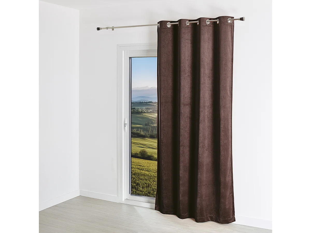 Cortina lisa efecto terciopelo de gamuza colorida 140 x 260 cm