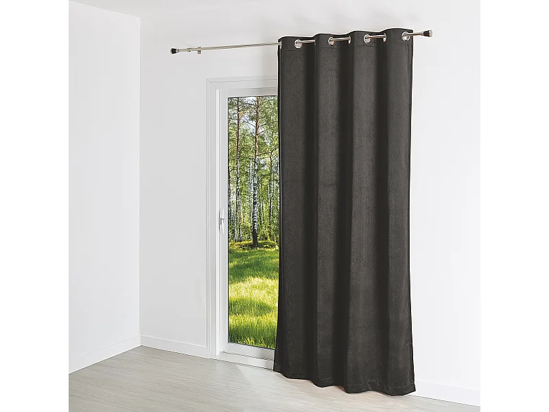 Cortina lisa efecto terciopelo de gamuza colorida 140 x 260 cm