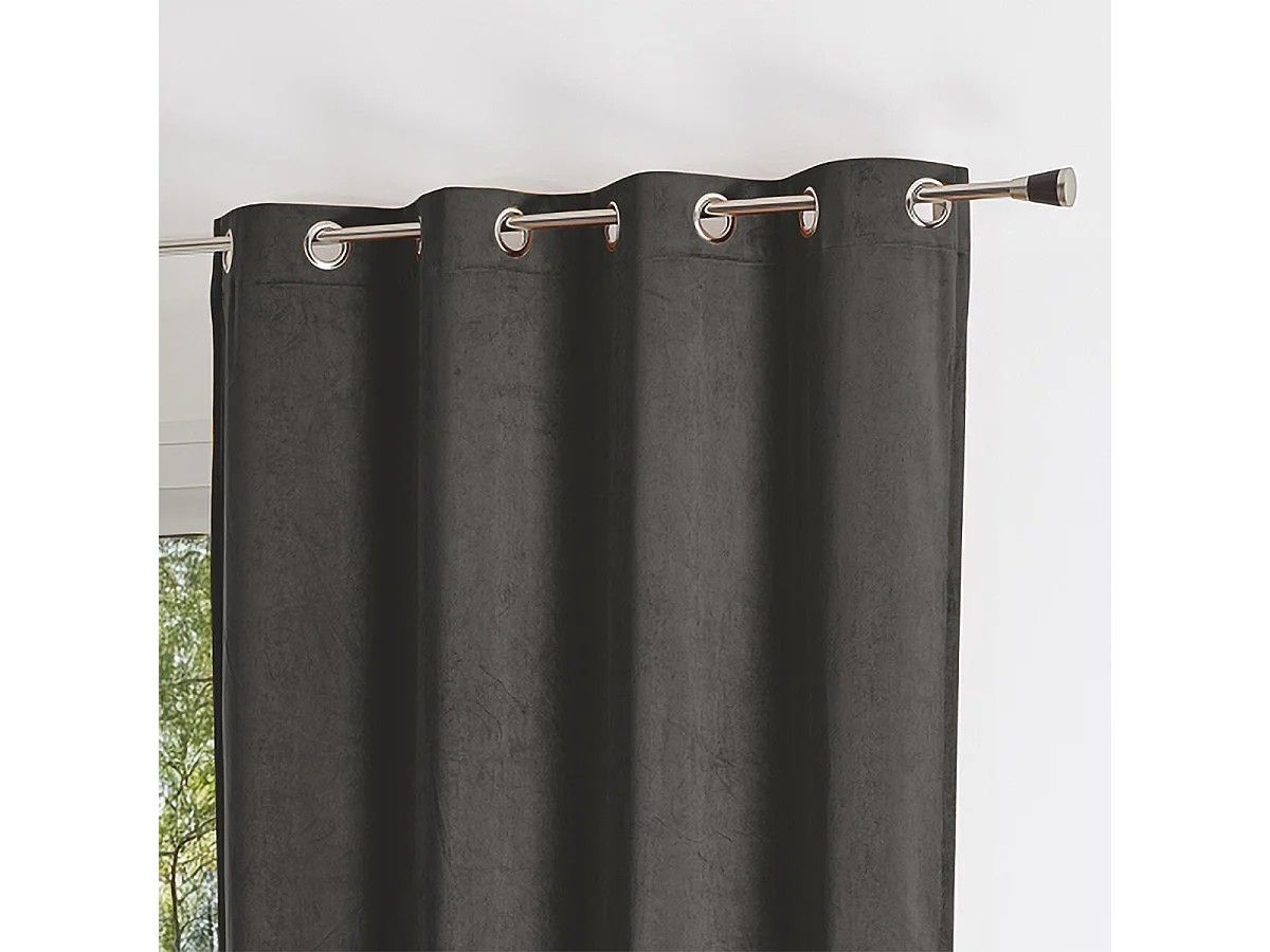 Cortina lisa efecto terciopelo de gamuza colorida 140 x 260 cm