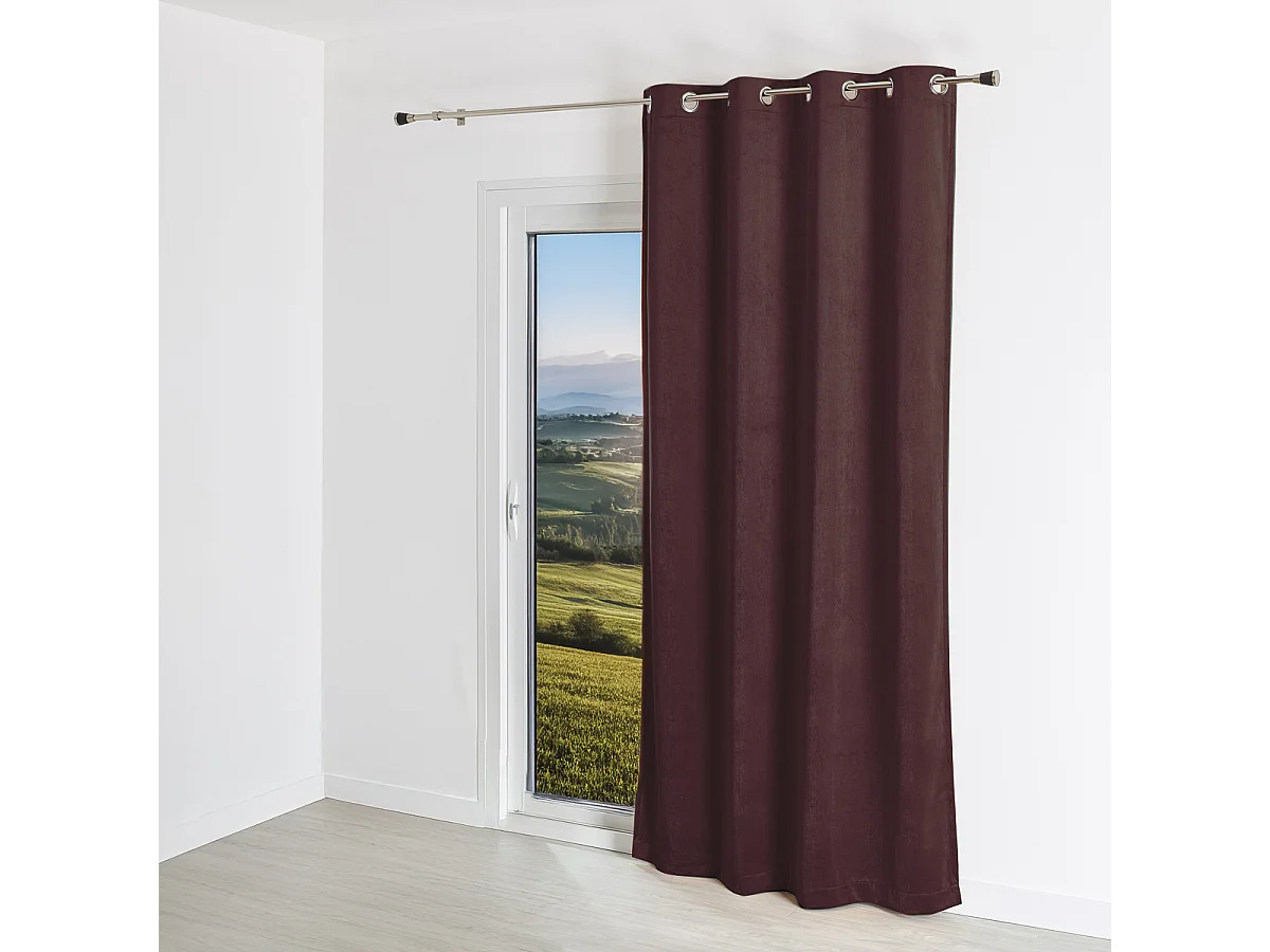 Cortina lisa efecto terciopelo de gamuza colorida 140 x 260 cm