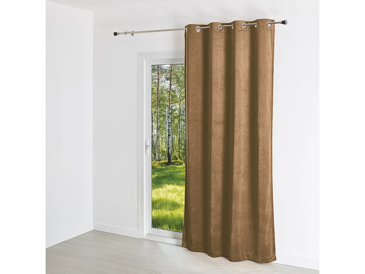 Cortina lisa efecto terciopelo de gamuza colorida 140 x 260 cm