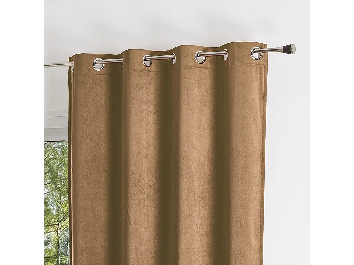 Cortina lisa efecto terciopelo de gamuza colorida 140 x 260 cm