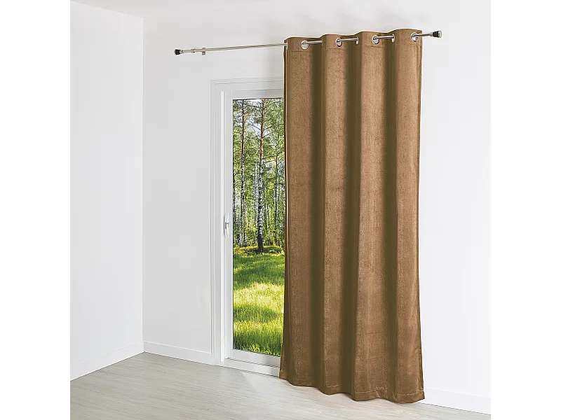 Cortina lisa efecto terciopelo de gamuza colorida 140 x 260 cm