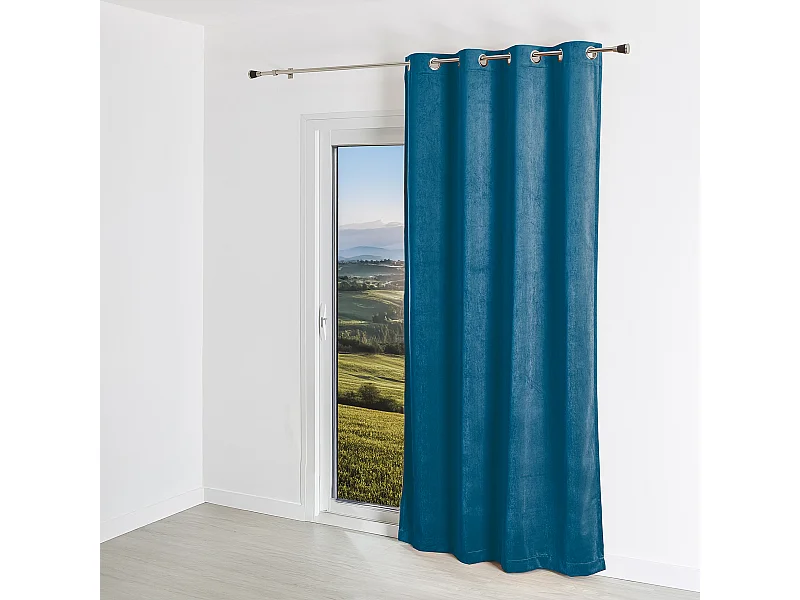 Cortina lisa efecto terciopelo de gamuza colorida 140 x 260 cm