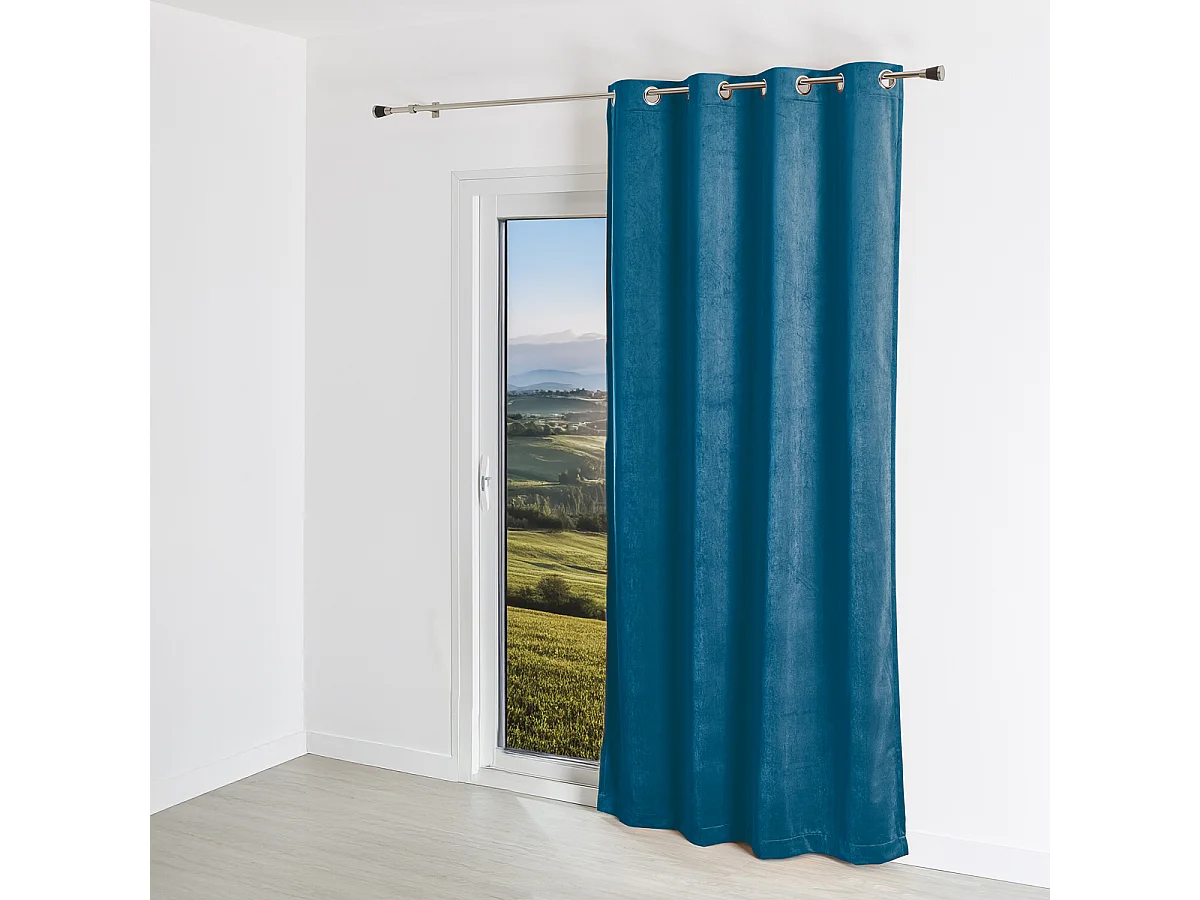Cortina lisa efecto terciopelo de gamuza colorida 140 x 260 cm