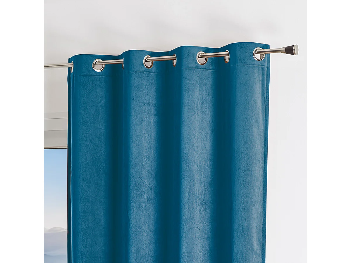 Cortina lisa efecto terciopelo de gamuza colorida 140 x 260 cm