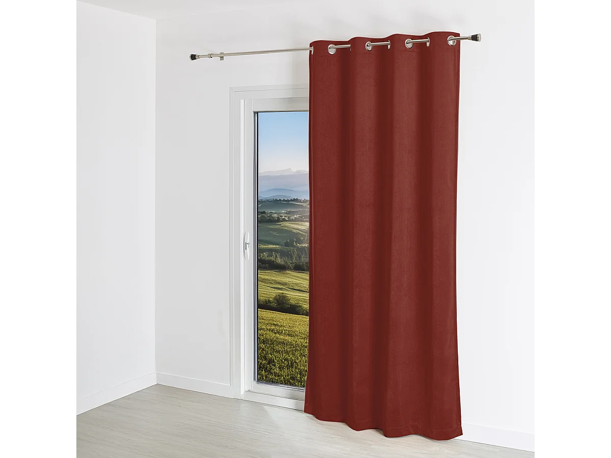 Cortina lisa efecto terciopelo de gamuza colorida 140 x 260 cm