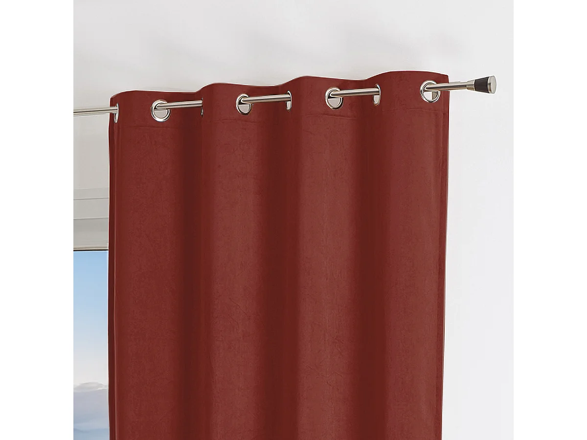 Cortina lisa efecto terciopelo de gamuza colorida 140 x 260 cm