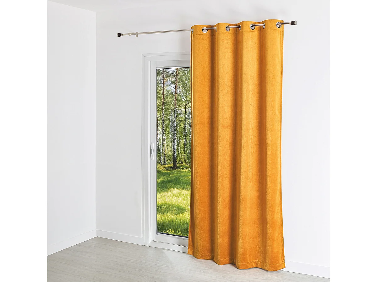 Cortina lisa efecto terciopelo de gamuza colorida 140 x 260 cm