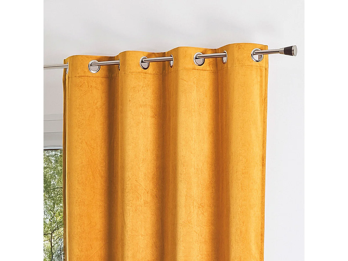 Cortina lisa efecto terciopelo de gamuza colorida 140 x 260 cm