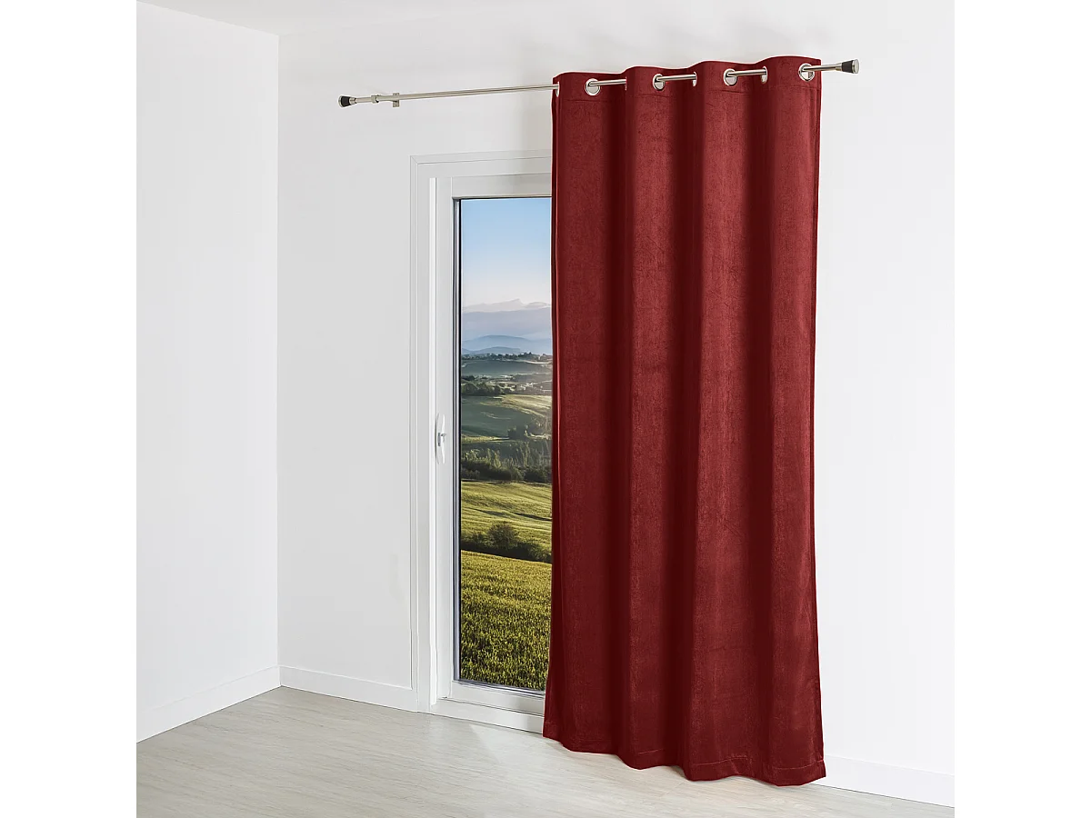 Cortina lisa efecto terciopelo de gamuza colorida 140 x 260 cm