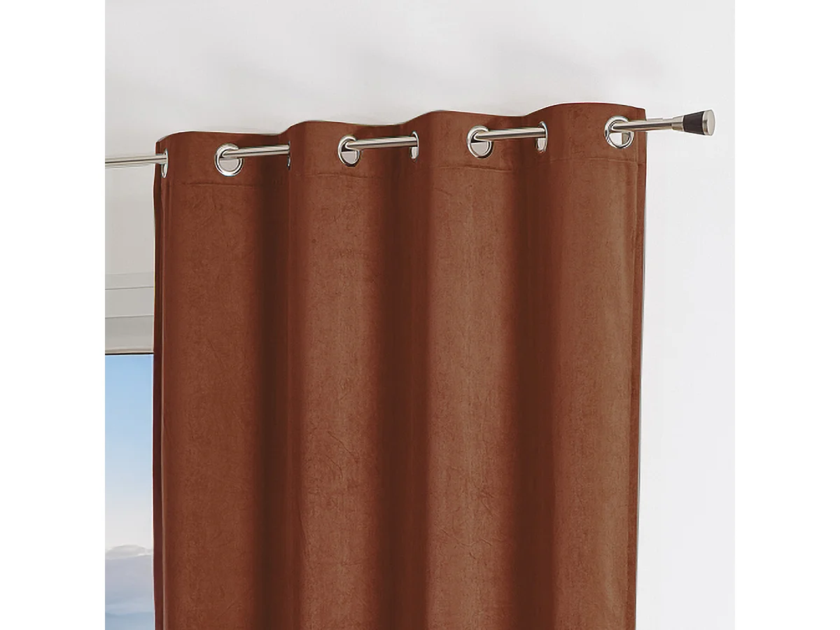 Cortina lisa efecto terciopelo de gamuza colorida 140 x 260 cm