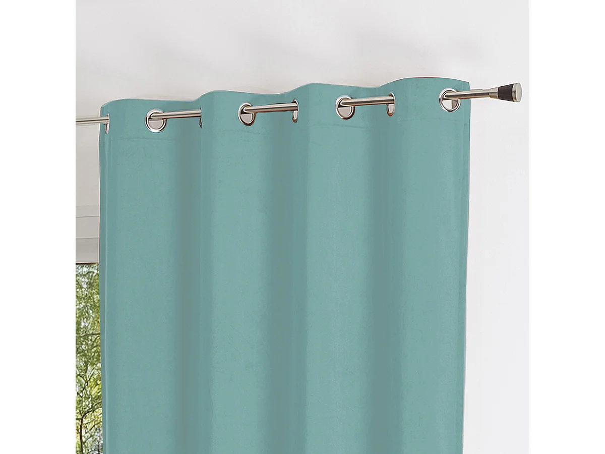 Cortina lisa efecto terciopelo de gamuza colorida 140 x 260 cm