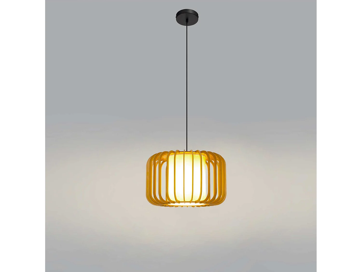 Aufhängungen IP20 VIVA E27 15 Schwarz Helles Holz