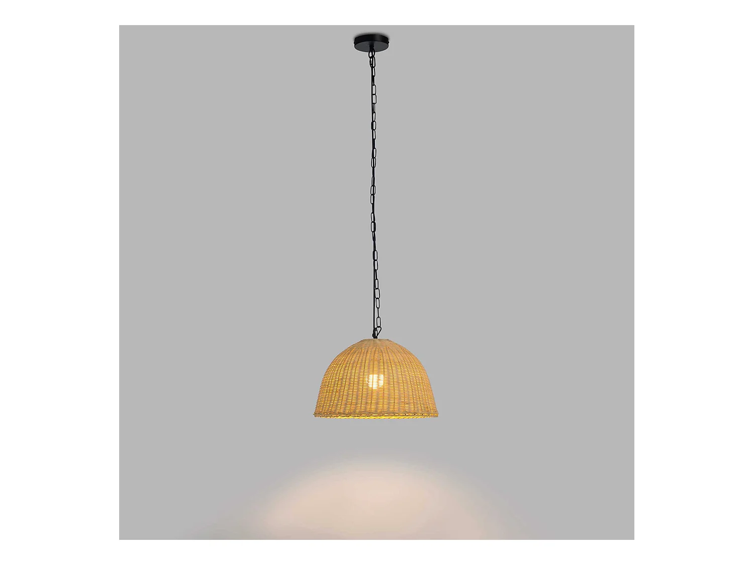 Suspension Cortic en rotin naturel/noir pour ampoule E27