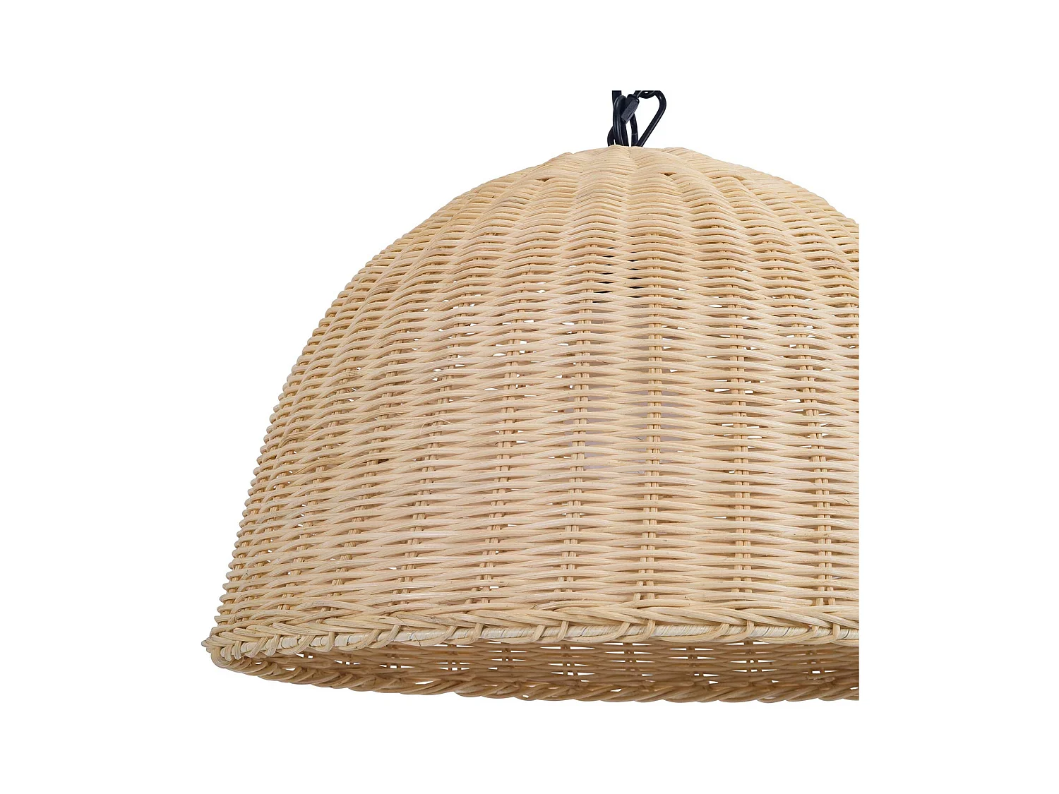 Suspension Cortic en rotin naturel/noir pour ampoule E27