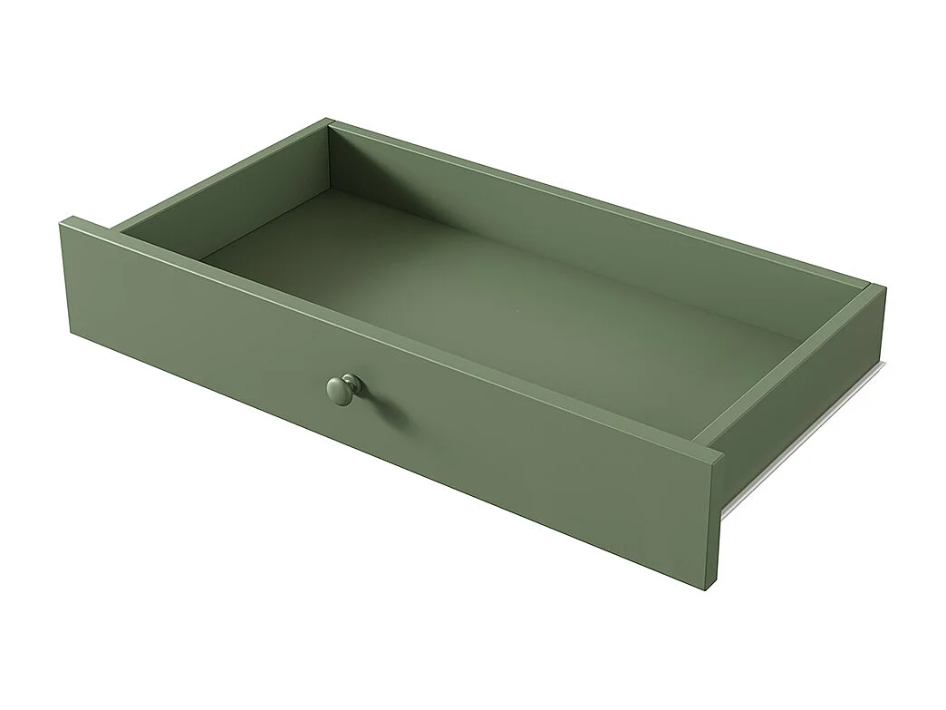 Lit simple, 90x200cm, Lit avec sommier à lattes (sans matelas), 2 tiroirs, Style minimaliste, Pin, Lit en bois, vert