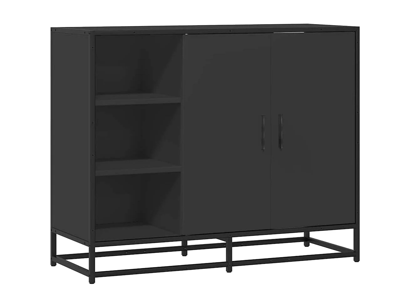Sideboard Schwarz 92x35x76 cm Holzwerkstoff