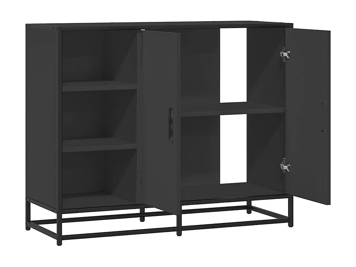 Sideboard Schwarz 92x35x76 cm Holzwerkstoff