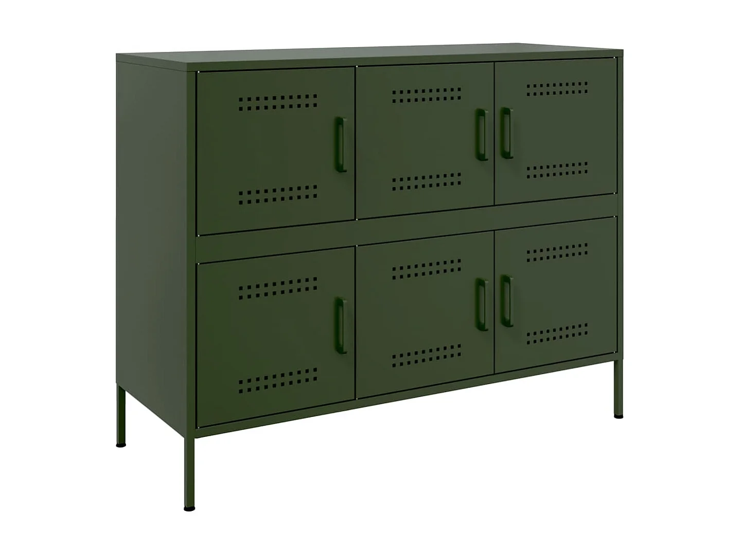 Aparador 100,5x39x79 cm aço verde-azeitona