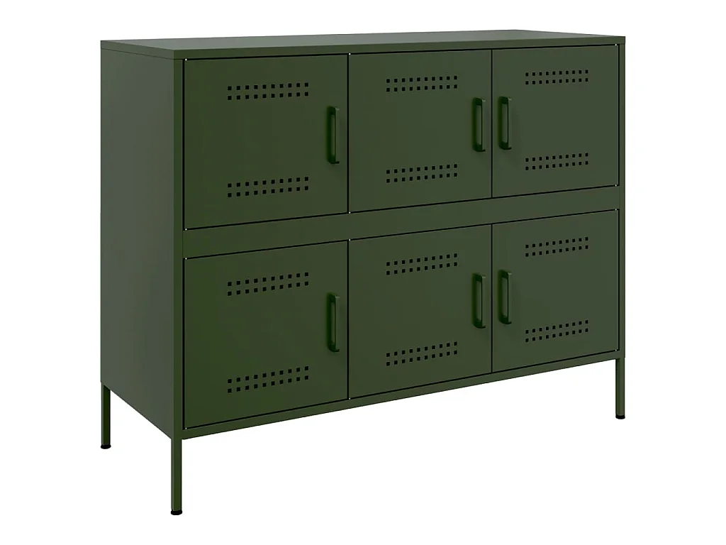 Buffet vert olive 100,5x39x79 cm acier