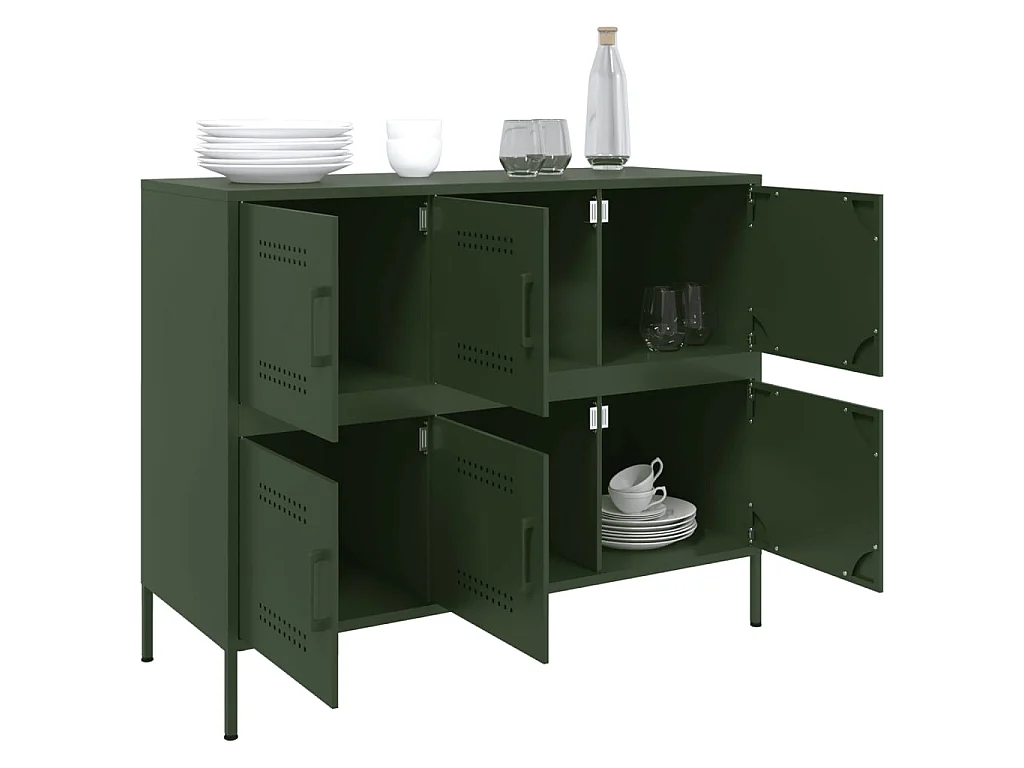 Buffet vert olive 100,5x39x79 cm acier