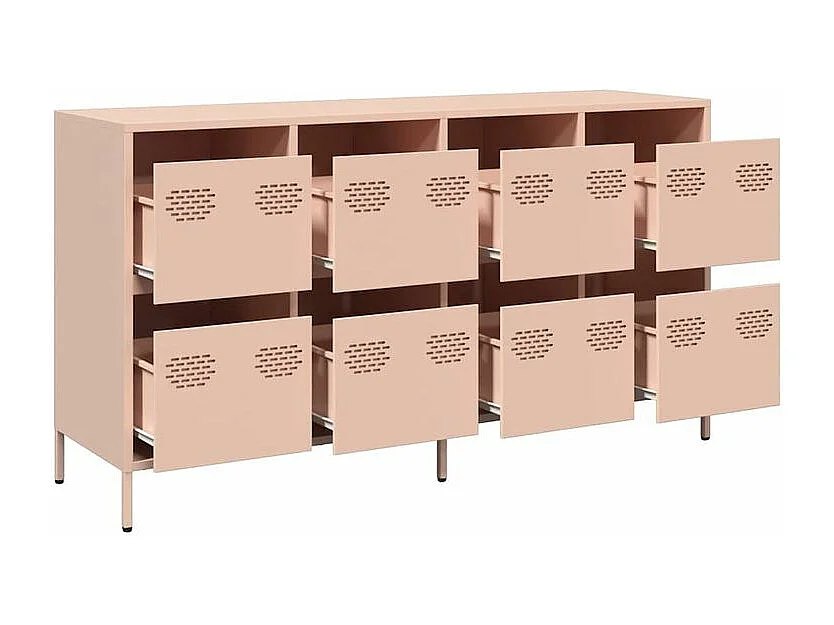 Buffet rose 135x39x73,5 acier laminé à froid