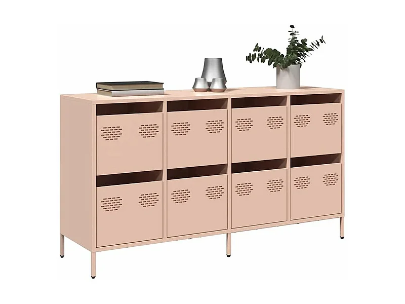 Buffet rose 135x39x73,5 acier laminé à froid