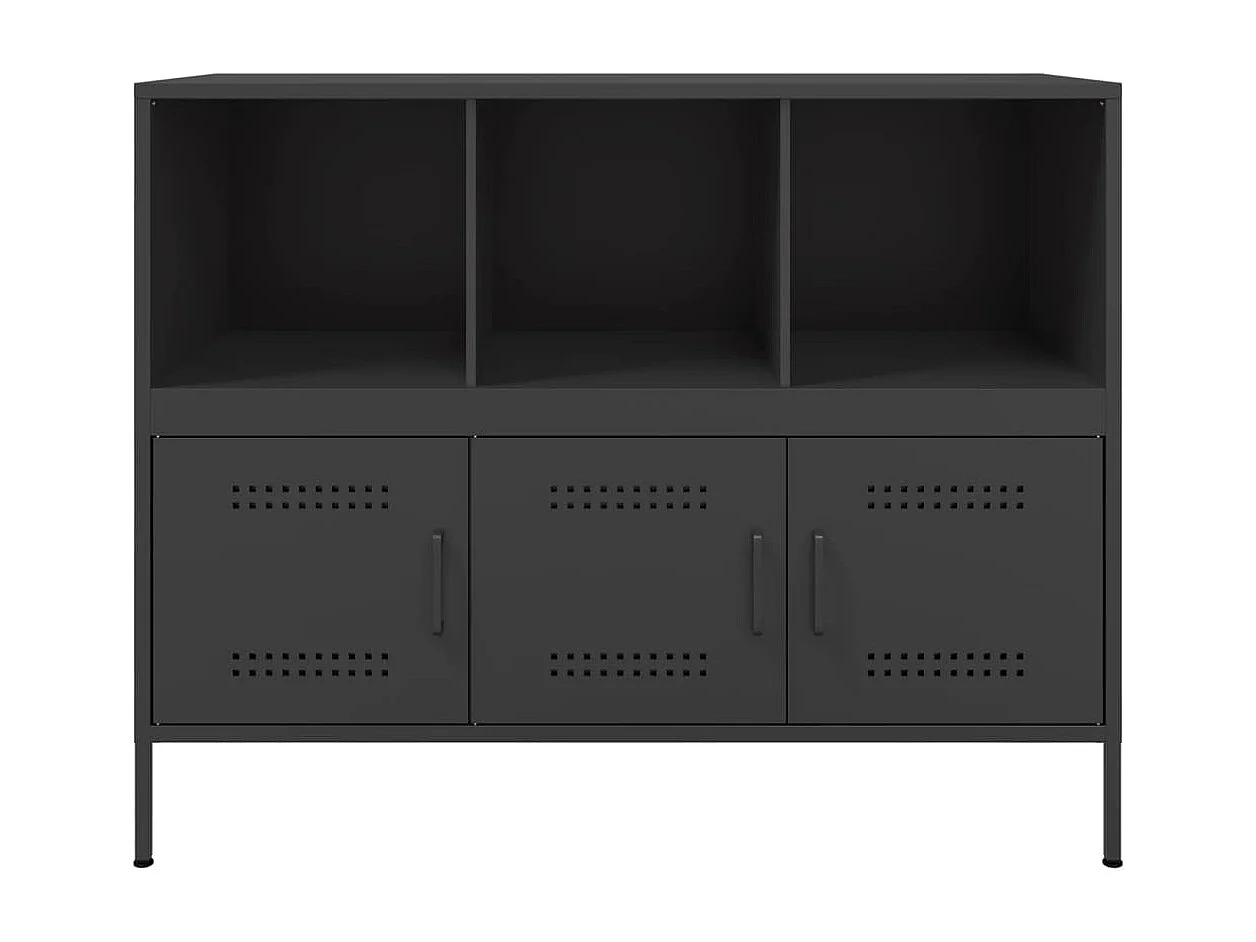 Dressoir 100,5x39x79 cm staal zwart