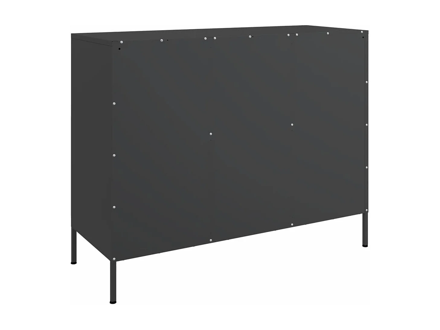 Dressoir 100,5x39x79 cm staal zwart