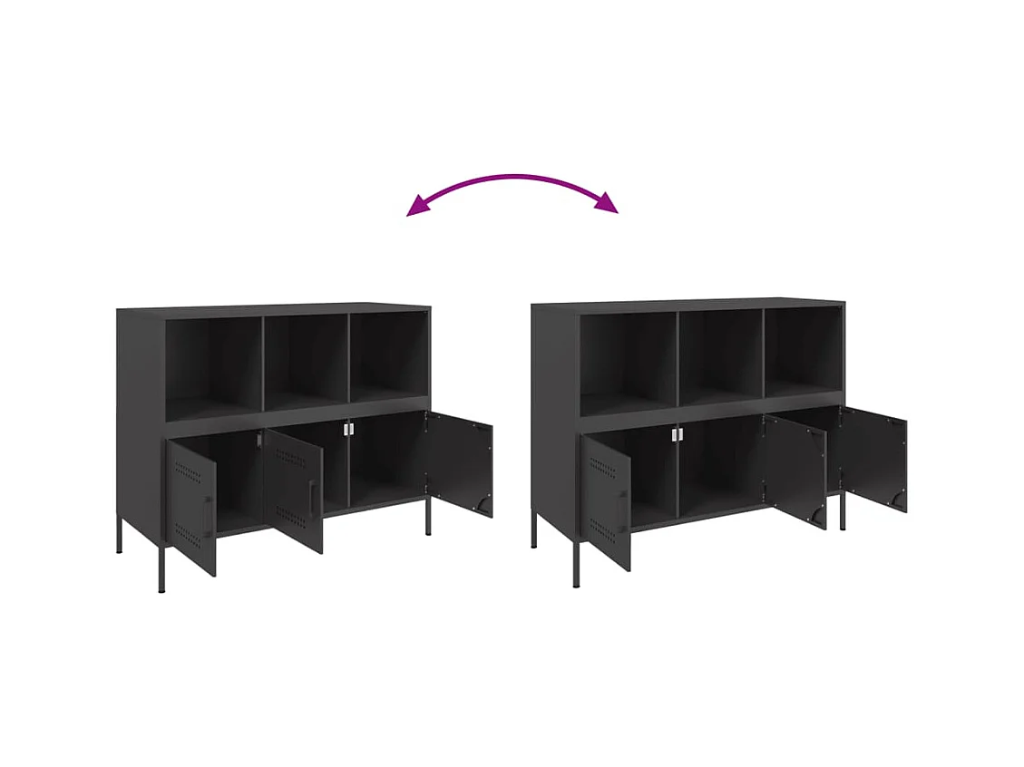 Dressoir 100,5x39x79 cm staal zwart