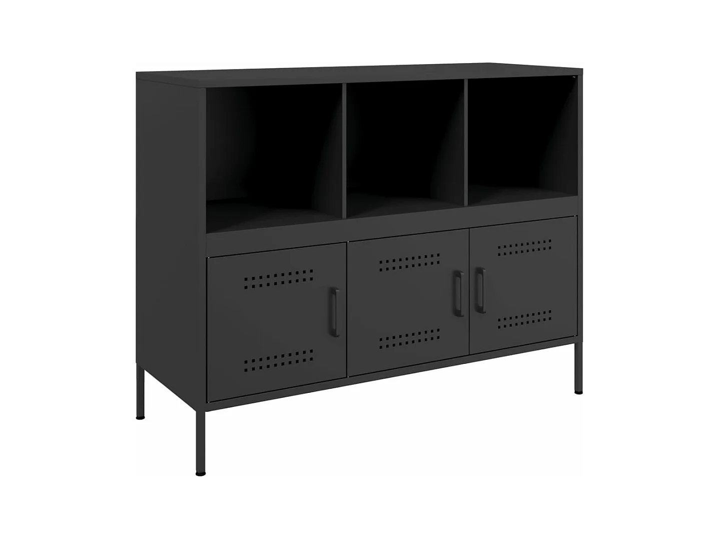Dressoir 100,5x39x79 cm staal zwart