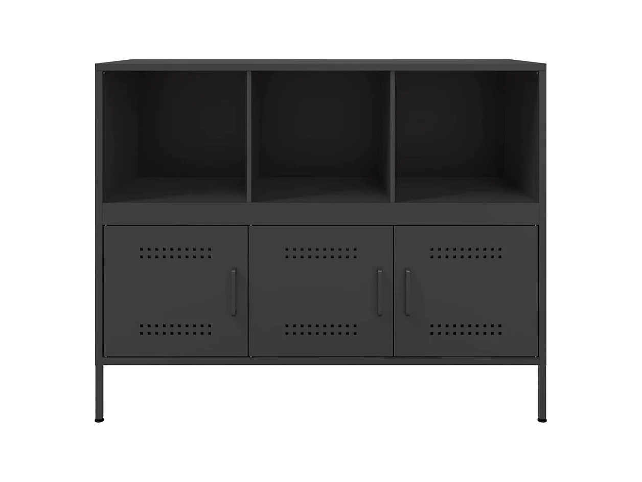 Dressoir 100,5x39x79 cm staal zwart