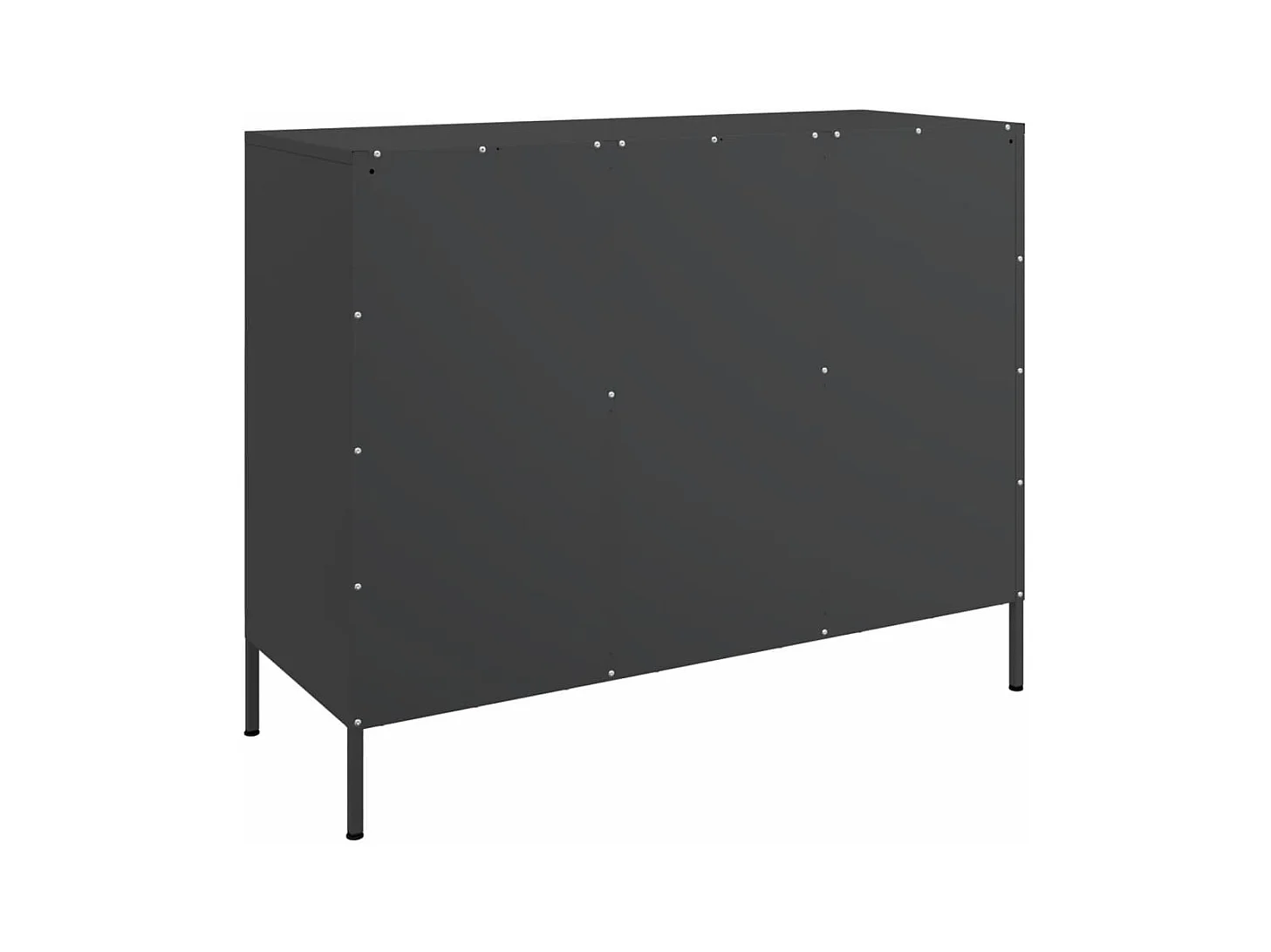 Dressoir 100,5x39x79 cm staal zwart