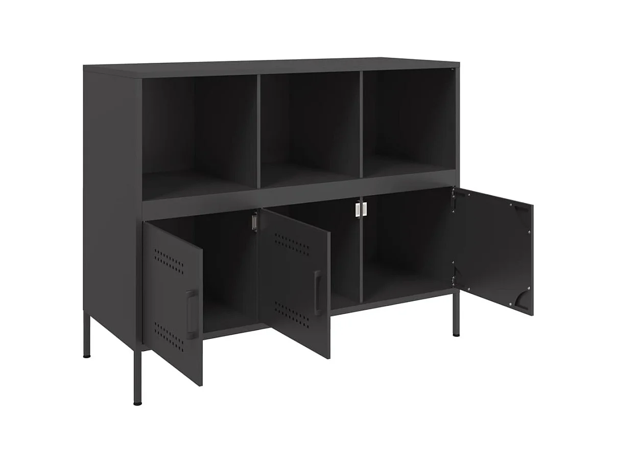 Dressoir 100,5x39x79 cm staal zwart