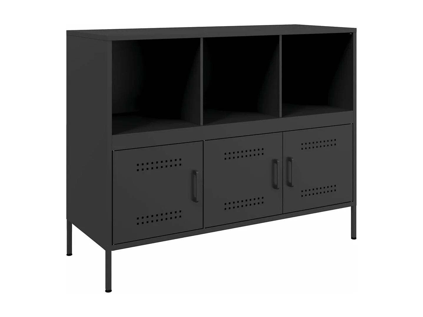 Buffet noir 100,5x39x79 cm acier
