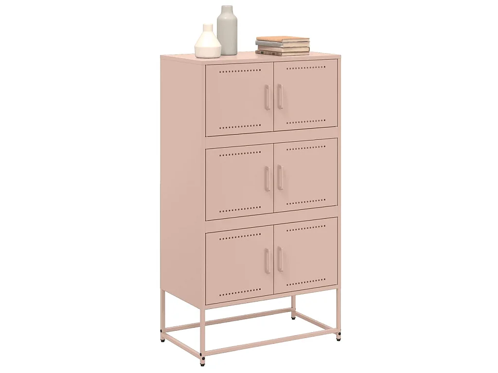 Buffet rose 68,5x38,5x123,5 cm acier