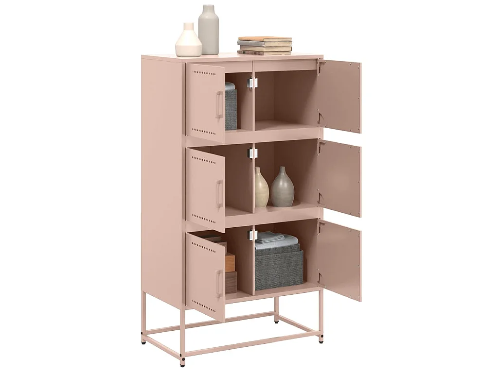 Buffet rose 68,5x38,5x123,5 cm acier