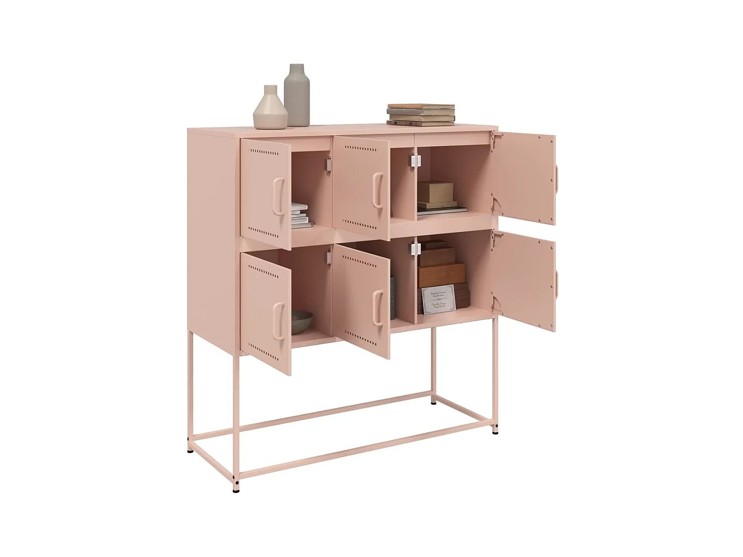 Buffet rose 100,5x39x107 cm acier