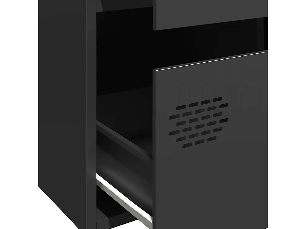 Buffet haut noir 68x39x101,5 cm acier