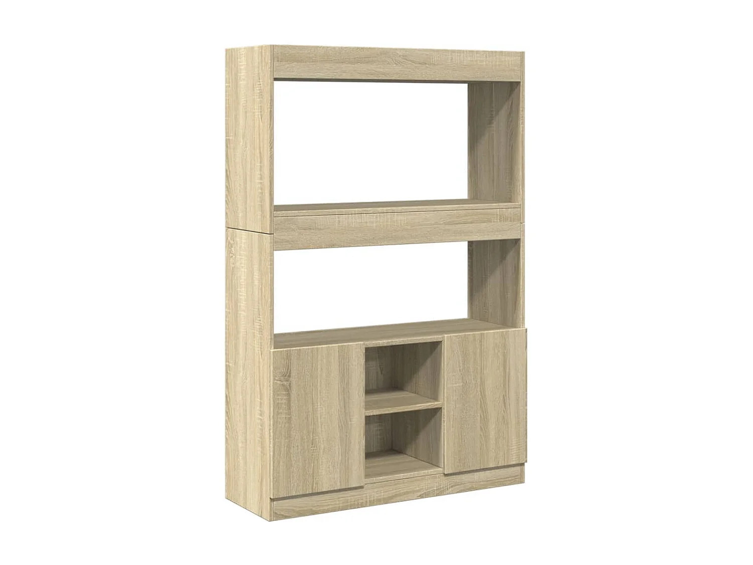 Buffet haut chêne sonoma 92x33x140 cm bois d'ingénierie