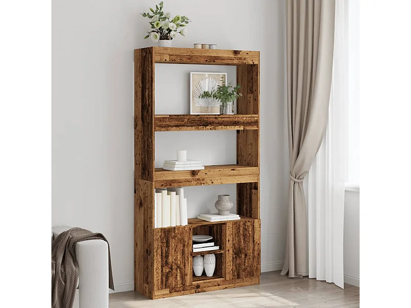 Highboard Altholz-Optik 92x33x180 cm Holzwerkstoff