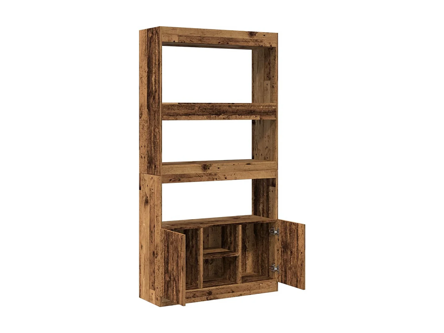 Buffet haut vieux bois 92x33x180 cm bois d'ingénierie