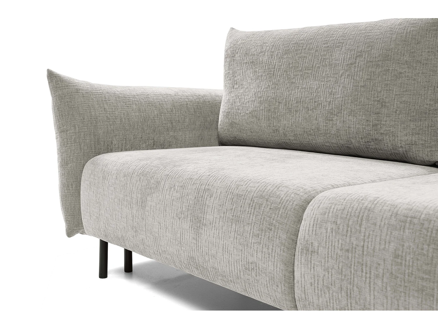 ADEL-bank – Moderne slaapbank met opbergruimte, siliconenkussens, golvende veren, LICHTGRIJS, 145x200 cm