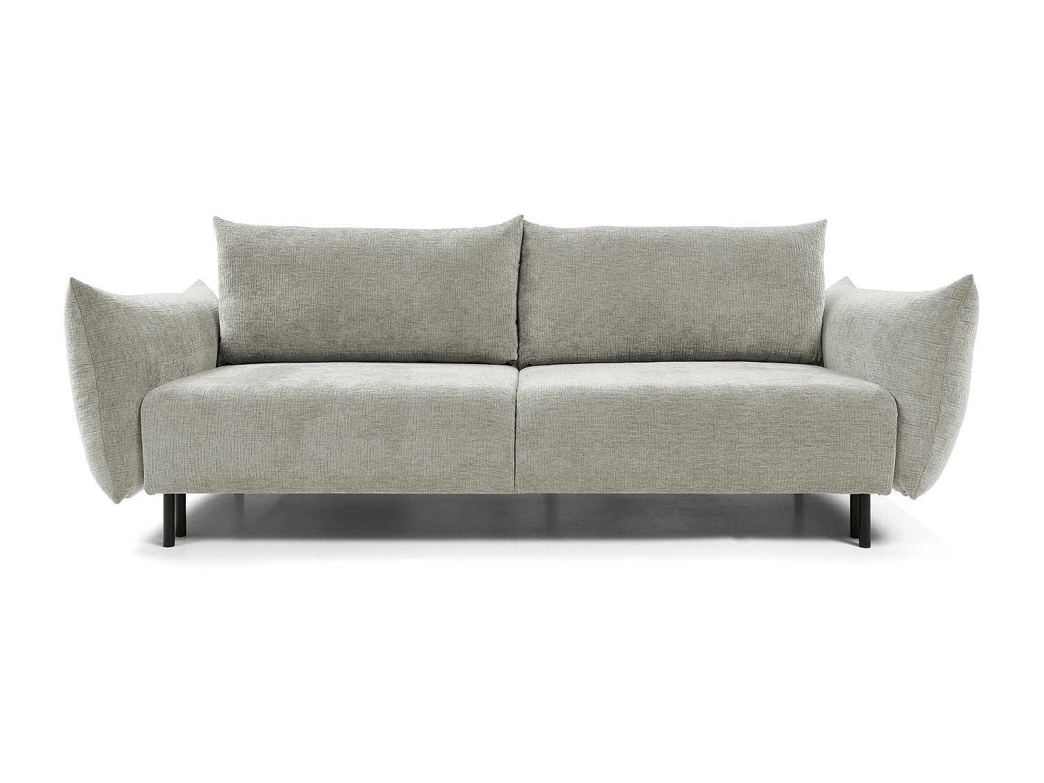 ADEL-bank – Moderne slaapbank met opbergruimte, siliconenkussens, golvende veren, LICHTGRIJS, 145x200 cm