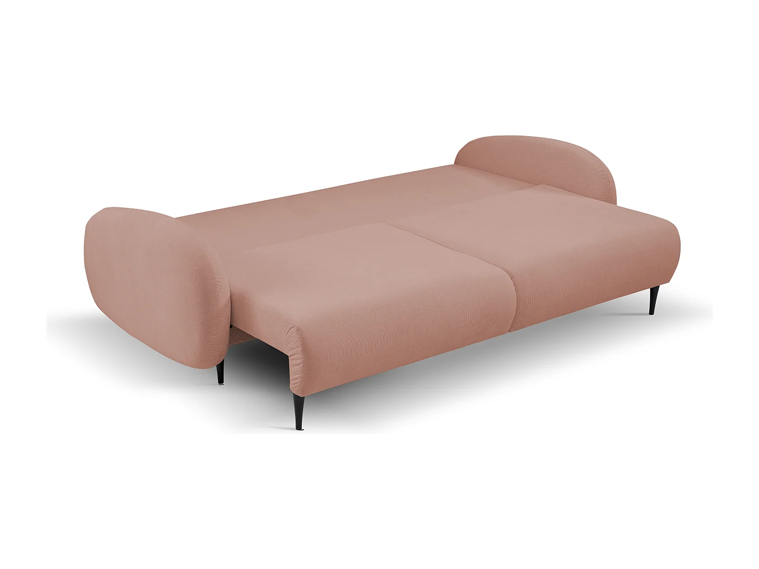 Sofa SOFT 2-osobowa, funkcja spania, pojemnik na pościel, 2 poduszki, styl nowoczesny, 232x95x109 cm, kolor: PUDROWY RÓŻ